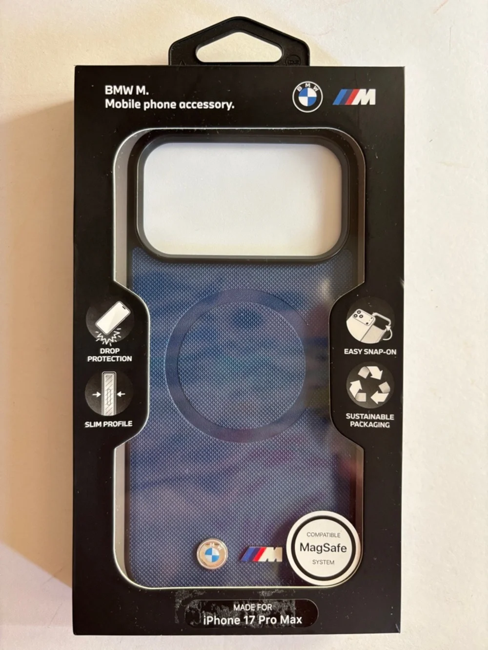 BMW M Silicone Vertical Logo Compatible with MagSafe Case for iPhone 17 Pro Max